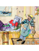 סרנדת חוף ים ציור רומנטי תלת מימד על זכוכית , מתנות ט"ו באב , ישראל